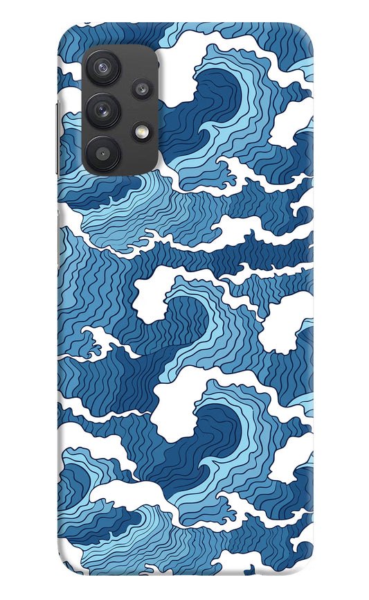 Blue Waves Samsung M32 5G Hard Case Back Cover by Casekaro