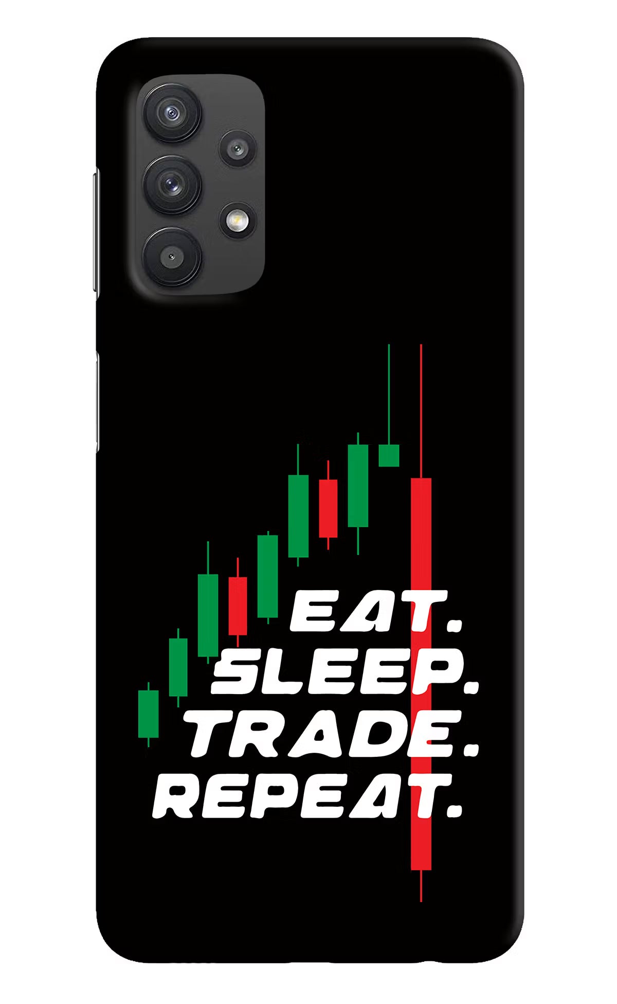 Eat Sleep Trade Repeat Samsung M32 5G Hard Case Back Cover by Casekaro