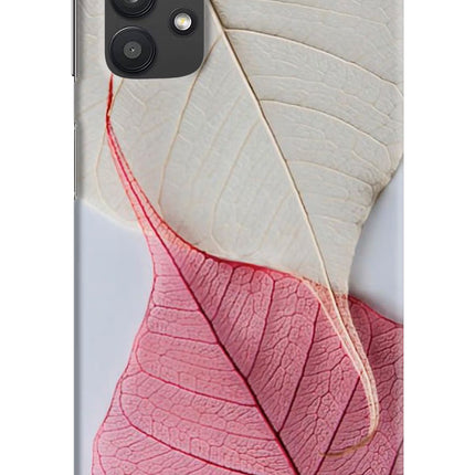White Pink Leaf Samsung M32 5G Hard Case Back Cover by Casekaro