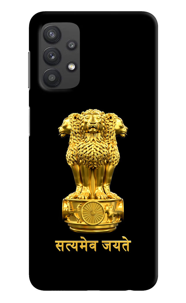 Satyamev Jayate Golden Samsung M32 5G Hard Case Back Cover by Casekaro