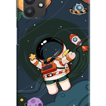 Cartoon Astronaut Samsung M32 5G Hard Case Back Cover by Casekaro