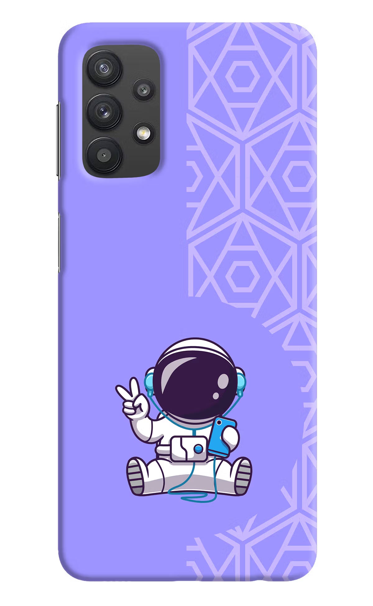 Cute Astronaut Chilling Samsung M32 5G Hard Case Back Cover by Casekaro