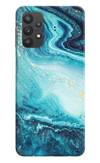 Blue Glitter Marble Samsung M32 5G Hard Case Back Cover by Casekaro