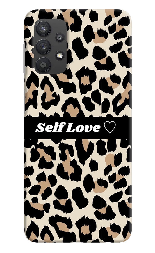 Leopard Print Self Love Samsung M32 5G Hard Case Back Cover by Casekaro