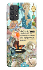 Aquarius Zodiac Samsung M32 5G Hard Case Back Cover by Casekaro