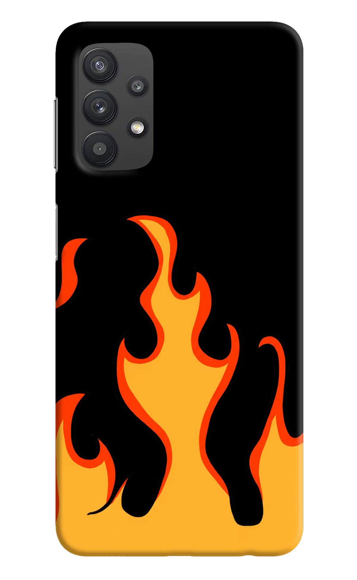 Fired Up – Black Samsung M32 5G Hard Case Back Cover by Casekaro