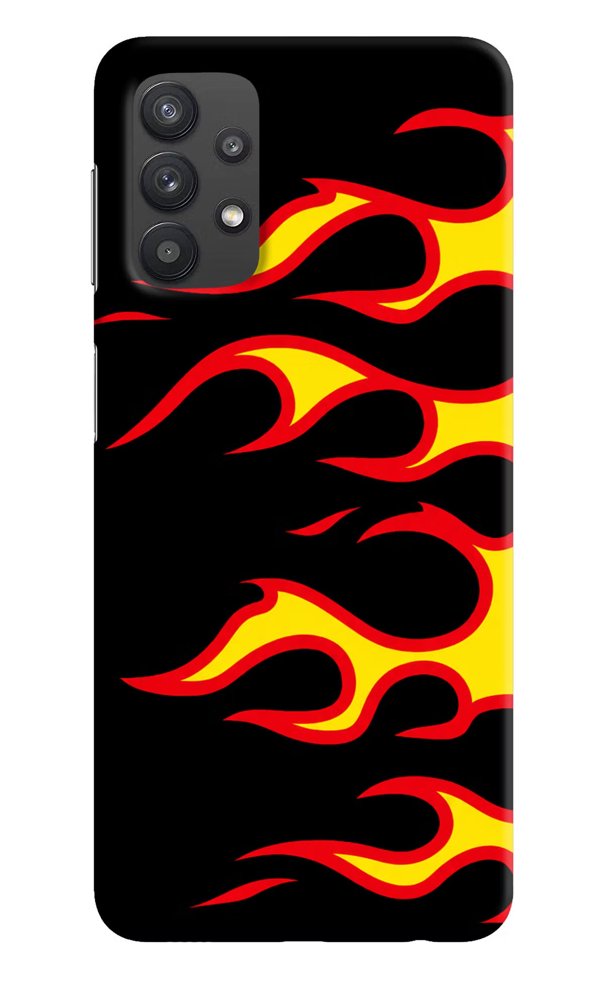 Side Sweep Flames Samsung M32 5G Hard Case Back Cover by Casekaro