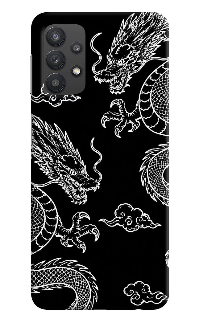 Twin Dragons Samsung M32 5G Hard Case Back Cover by Casekaro