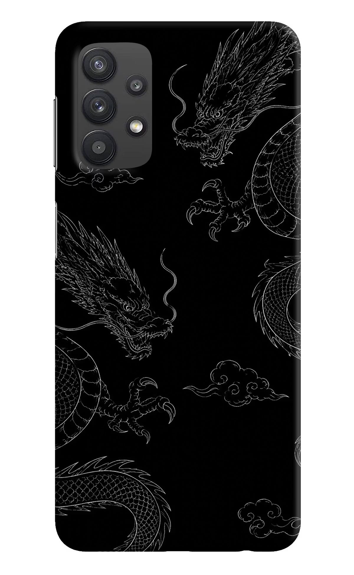 Twin Dragons Samsung M32 5G Hard Case Back Cover by Casekaro