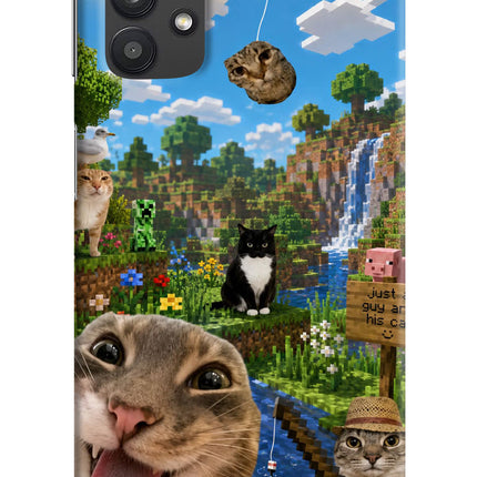 Minecraft Cat Chaos Samsung M32 5G Hard Case Back Cover by Casekaro