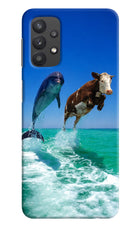 Dolphin vs Cow Samsung M32 5G Hard Case Back Cover by Casekaro