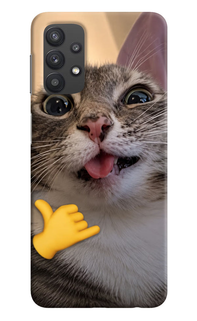 Silly Cat Call Samsung M32 5G Hard Case Back Cover by Casekaro