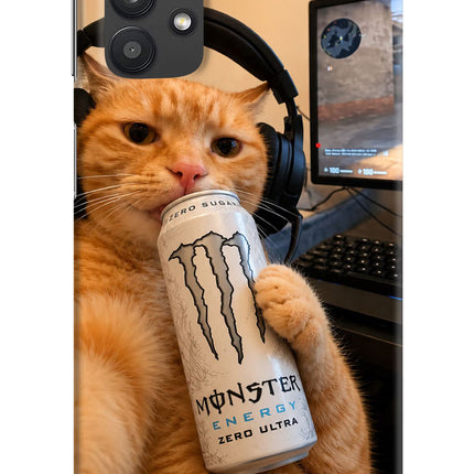 Gamer Cat Energy Samsung M32 5G Hard Case Back Cover by Casekaro