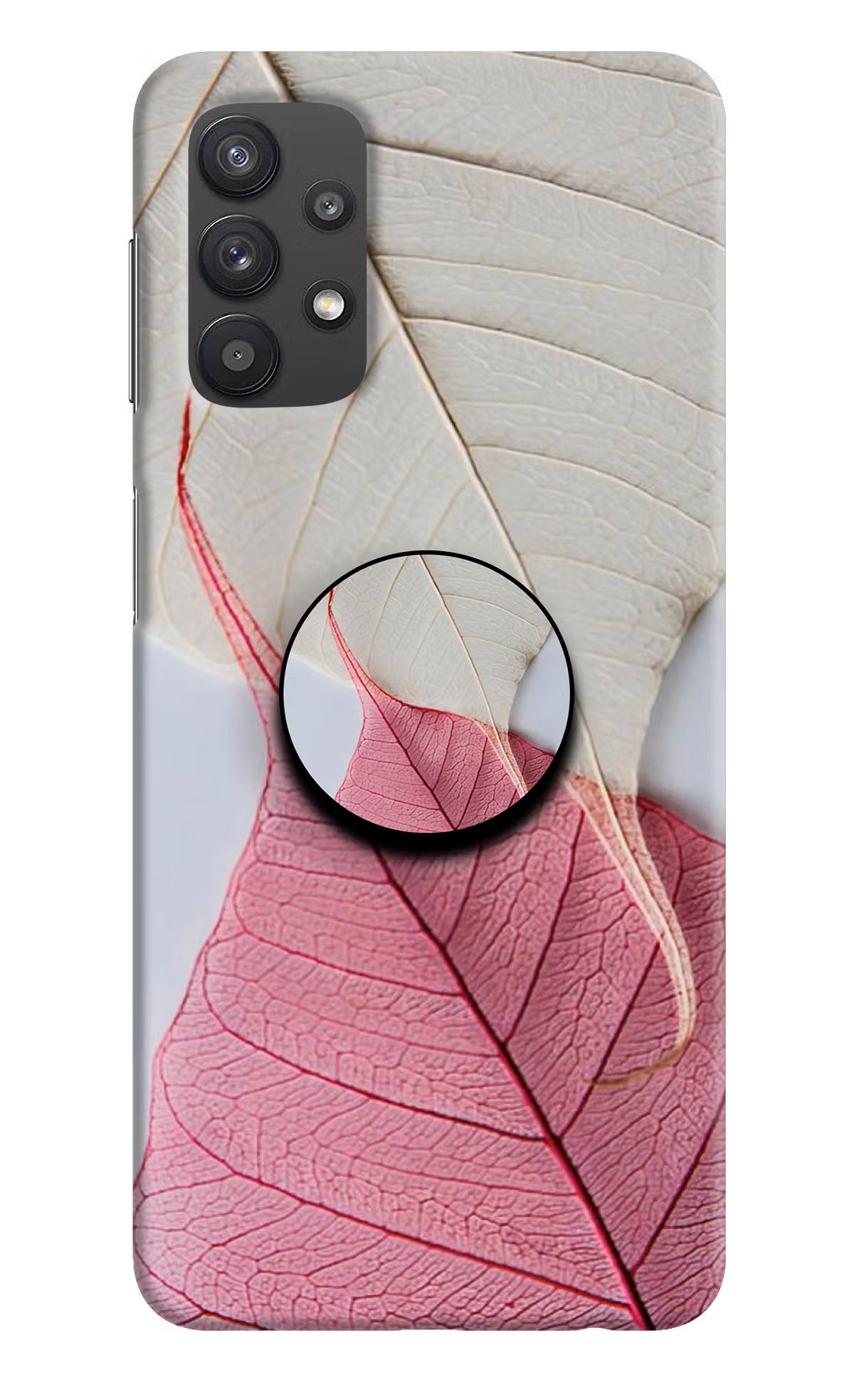 White Pink Leaf Samsung M32 5G Pop Case by Casekaro