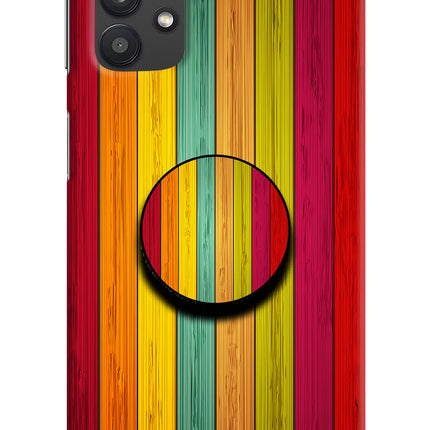 Multicolor Wooden Samsung M32 5G Pop Case by Casekaro
