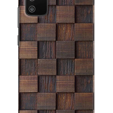 Wooden Cube Design Samsung M02s Hard Case Back Cover by Casekaro