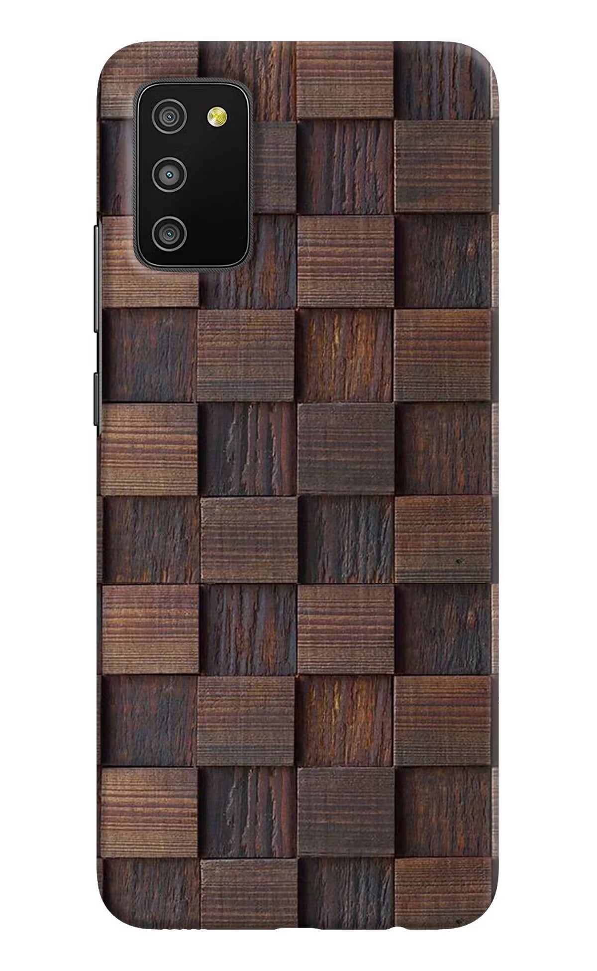 Wooden Cube Design Samsung M02s Hard Case Back Cover by Casekaro