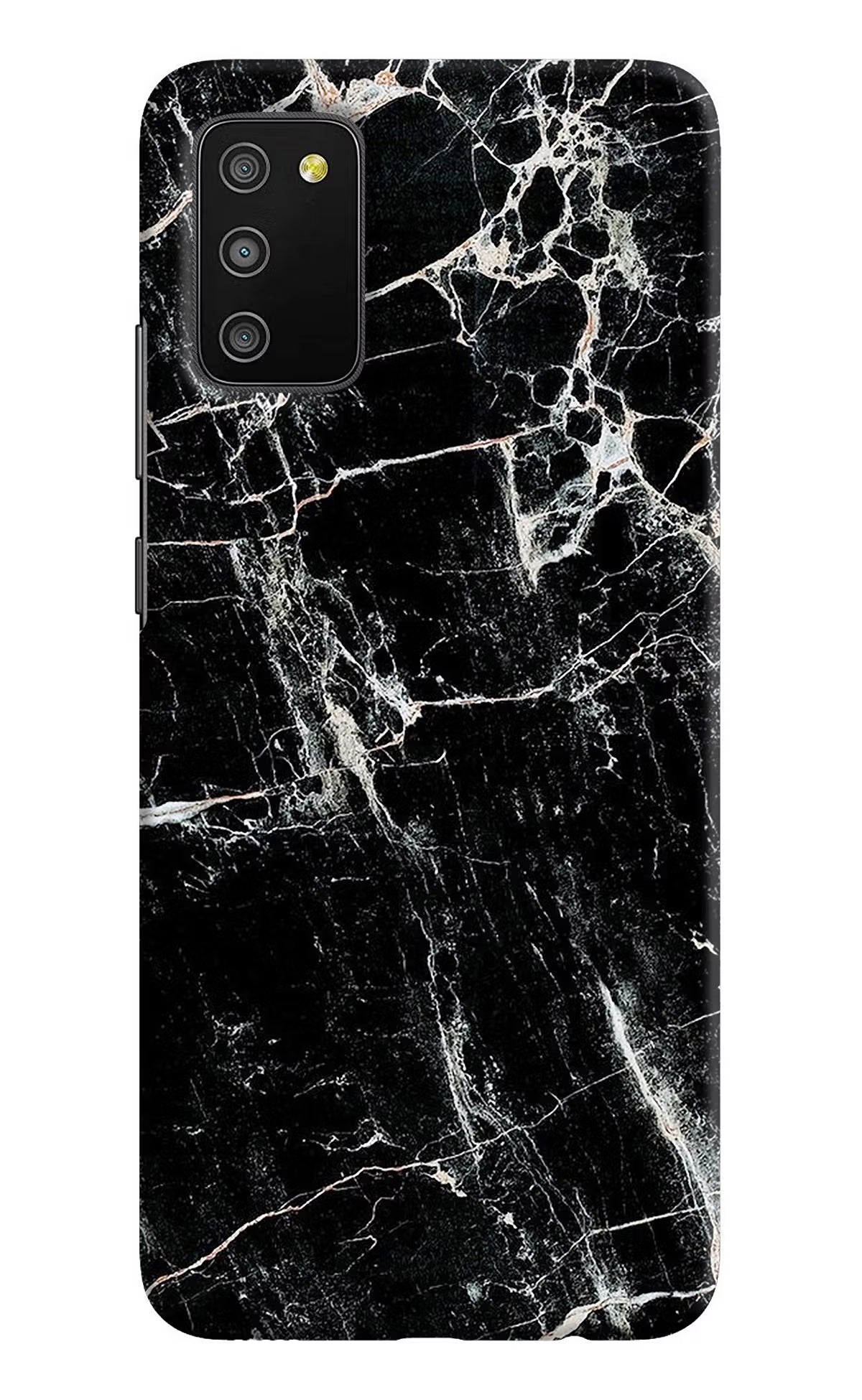 Black Marble Texture Samsung M02s Hard Case Back Cover by Casekaro
