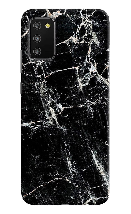 Black Marble Texture Samsung M02s Hard Case Back Cover by Casekaro