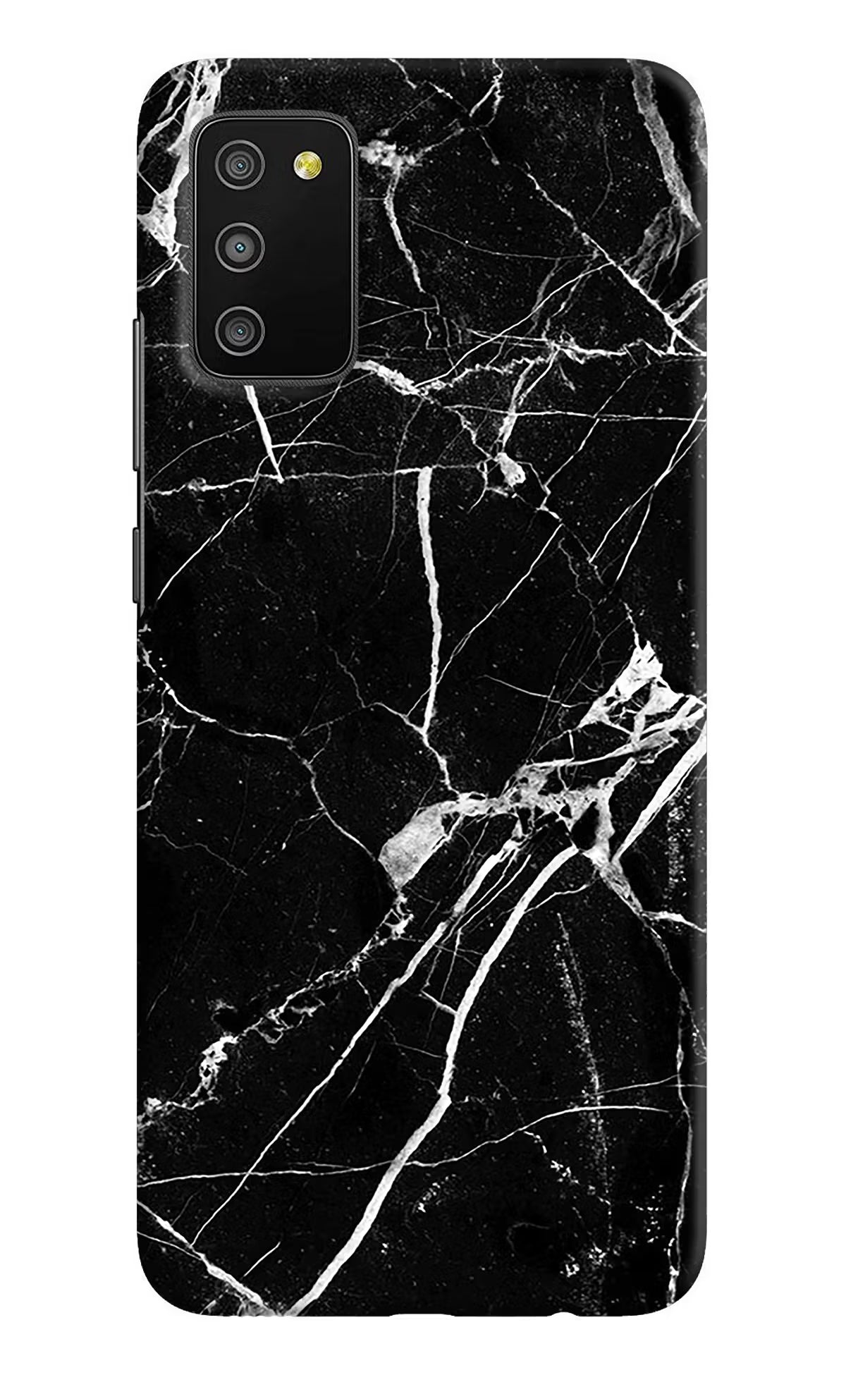 Black Marble Pattern Samsung M02s Hard Case Back Cover by Casekaro