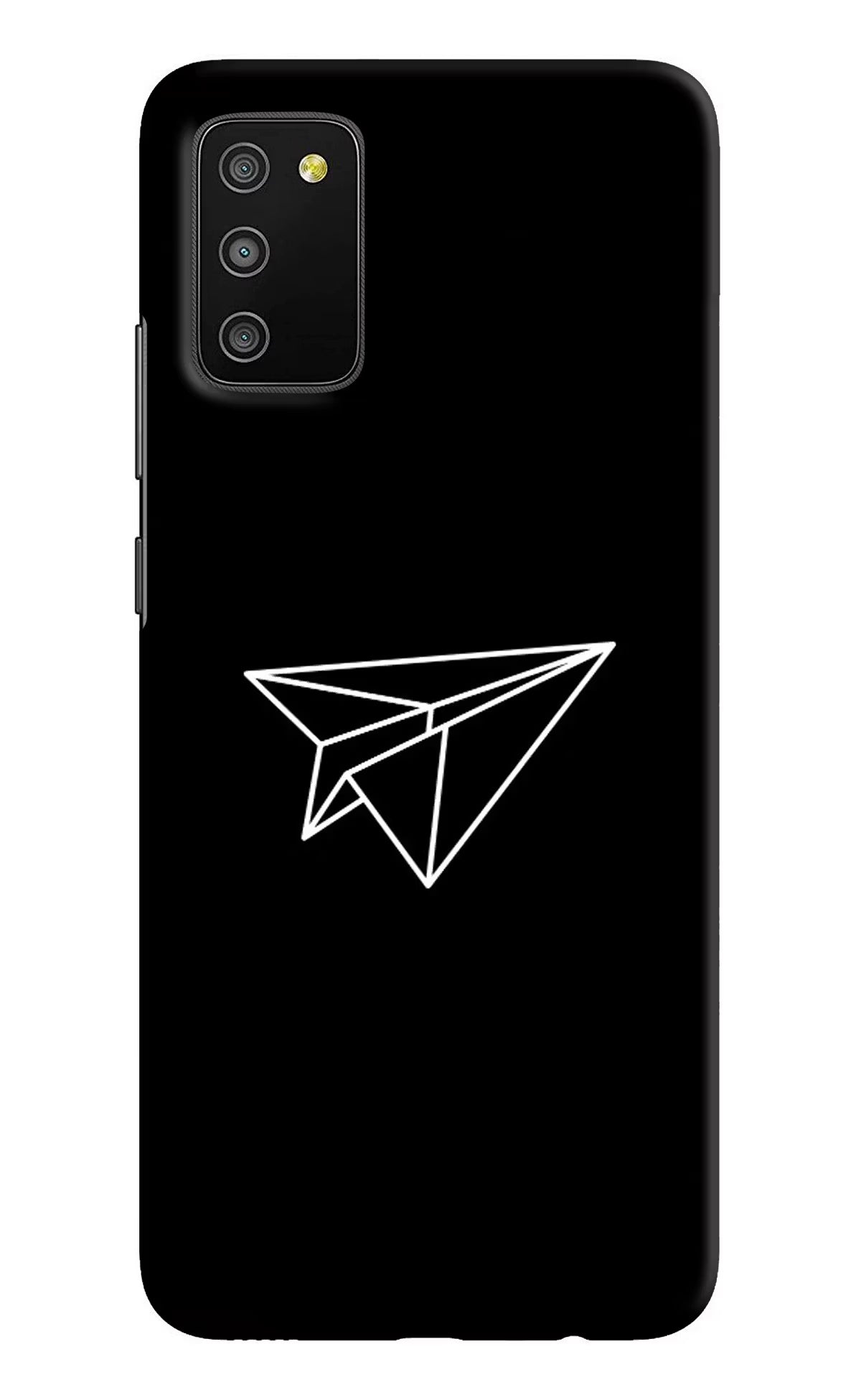 Paper Plane White Samsung M02s Hard Case Back Cover by Casekaro