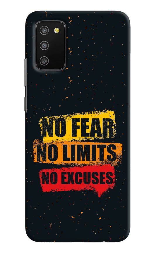 No Fear No Limits No Excuse Samsung M02s Hard Case Back Cover by Casekaro