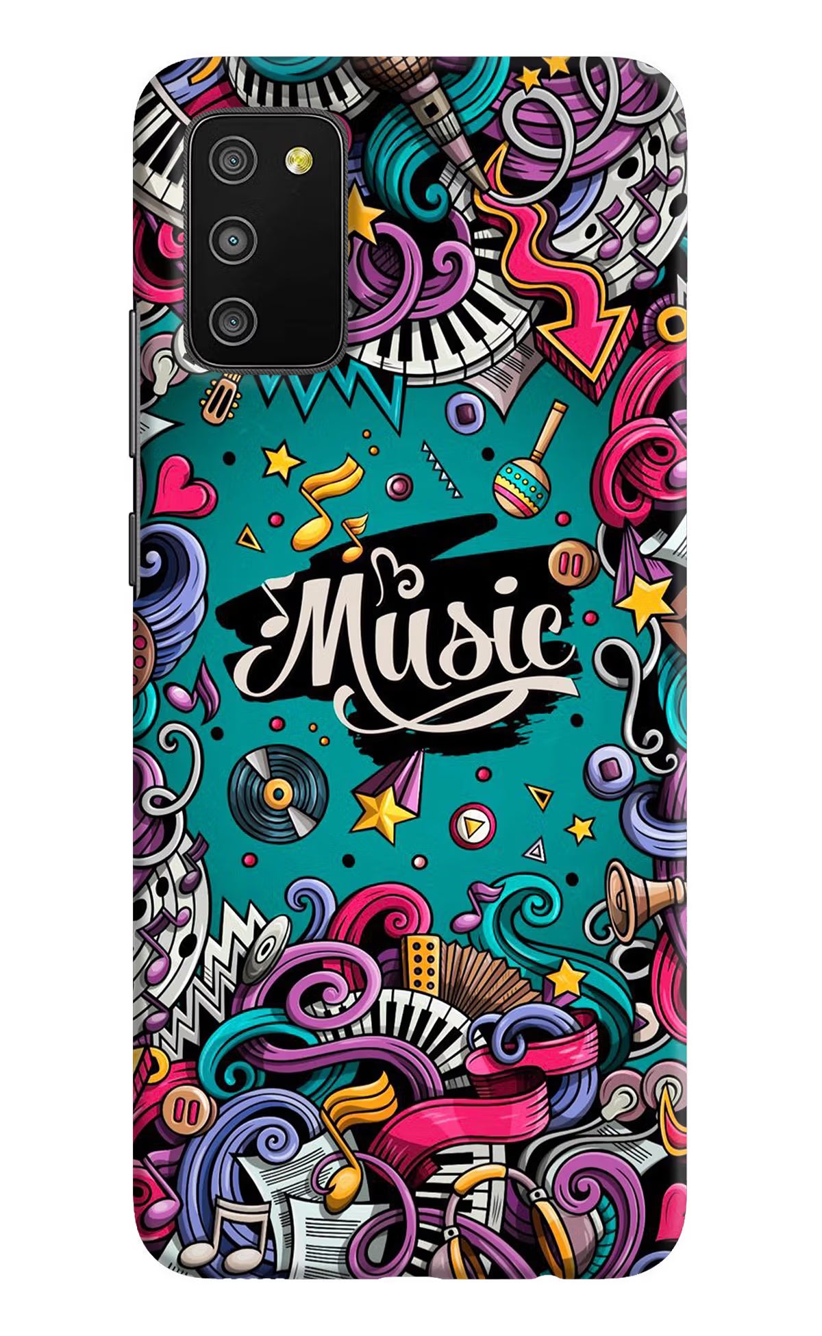 Music Graffiti Samsung M02s Hard Case Back Cover by Casekaro