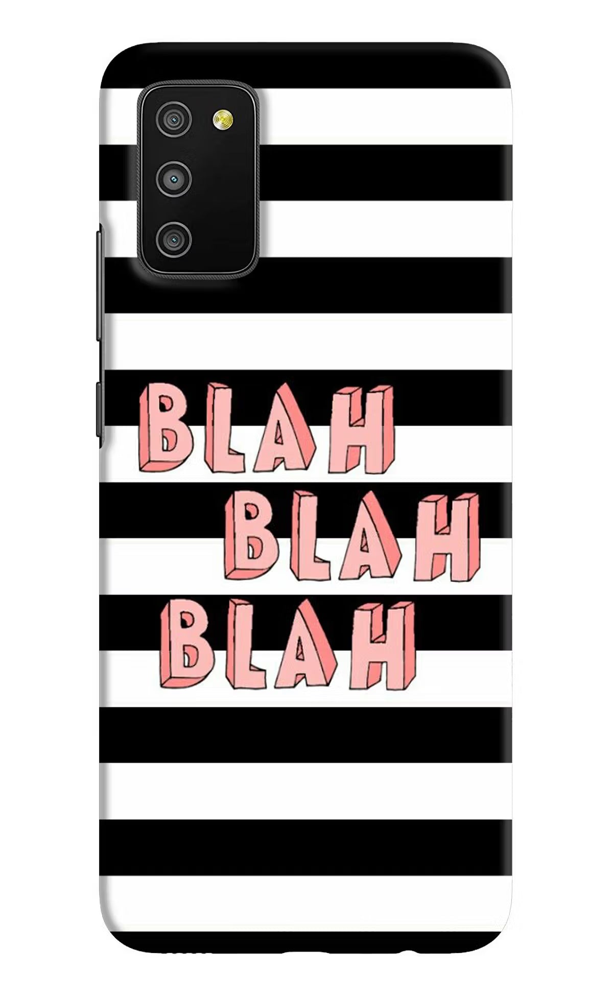 Blah Blah Blah Samsung M02s Hard Case Back Cover by Casekaro