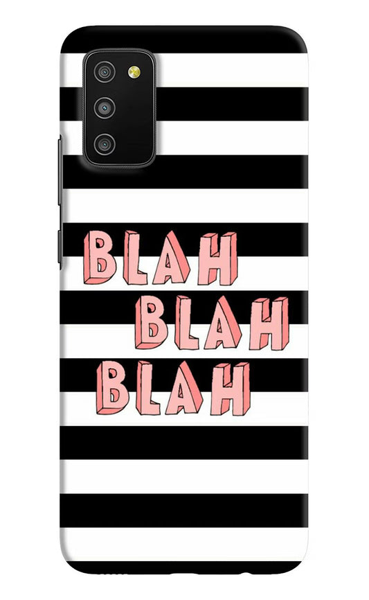 Blah Blah Blah Samsung M02s Hard Case Back Cover by Casekaro