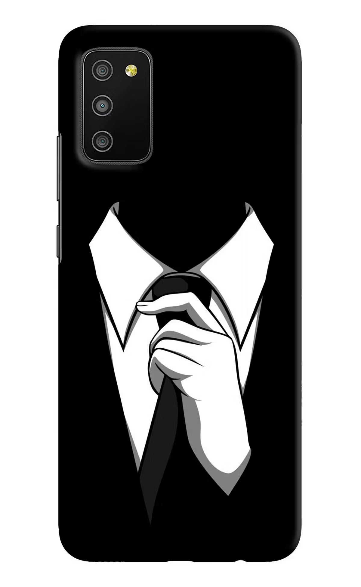Black Tie Samsung M02s Hard Case Back Cover by Casekaro