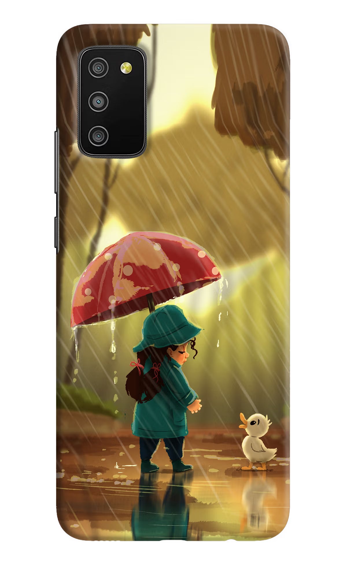 Rainy Day Samsung M02s Hard Case Back Cover by Casekaro