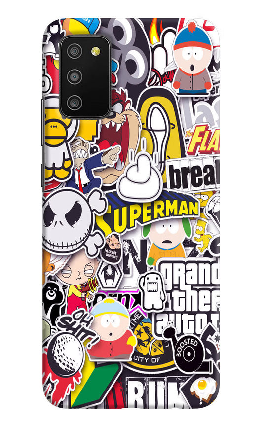 Sticker Bomb Samsung M02s Hard Case Back Cover by Casekaro
