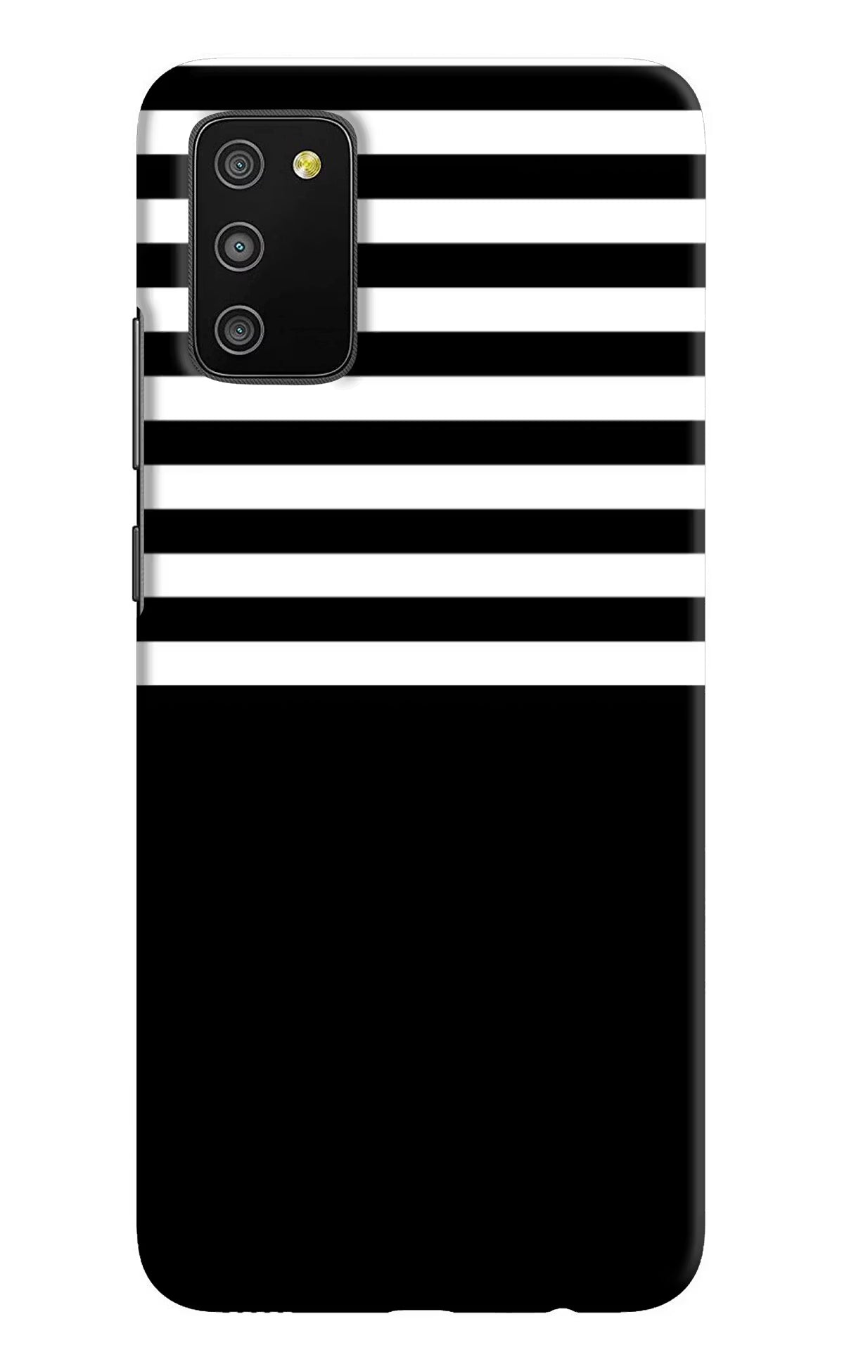 Black and White Print Samsung M02s Hard Case Back Cover by Casekaro