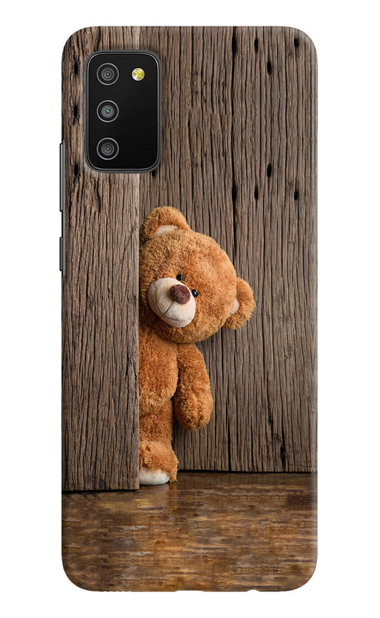 Teddy Wooden Samsung M02s Hard Case Back Cover by Casekaro