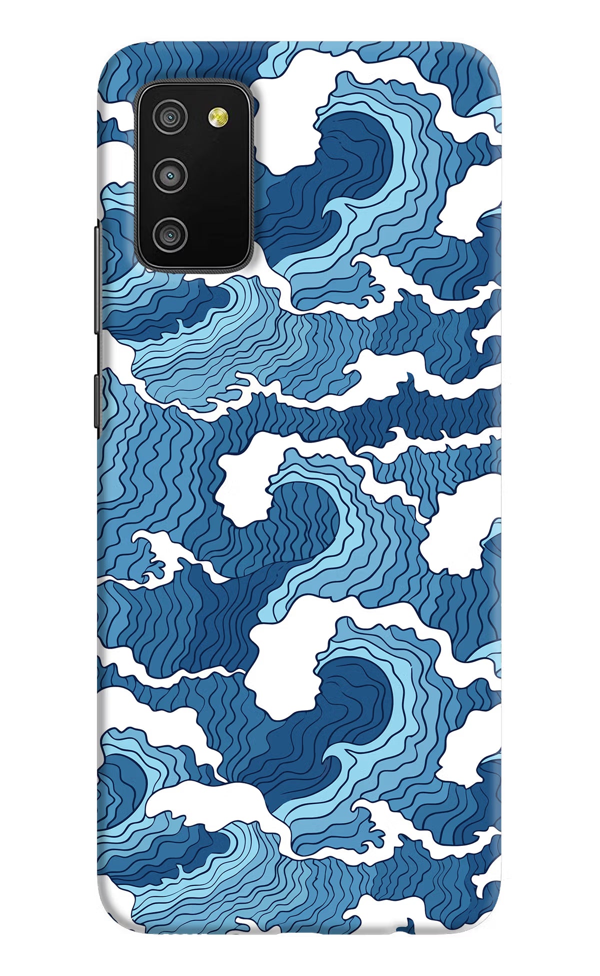Blue Waves Samsung M02s Hard Case Back Cover by Casekaro