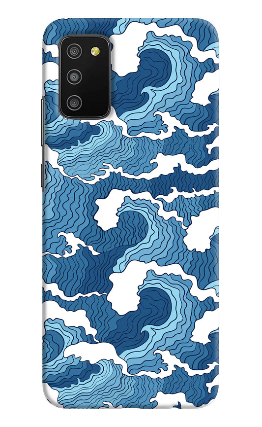 Blue Waves Samsung M02s Hard Case Back Cover by Casekaro