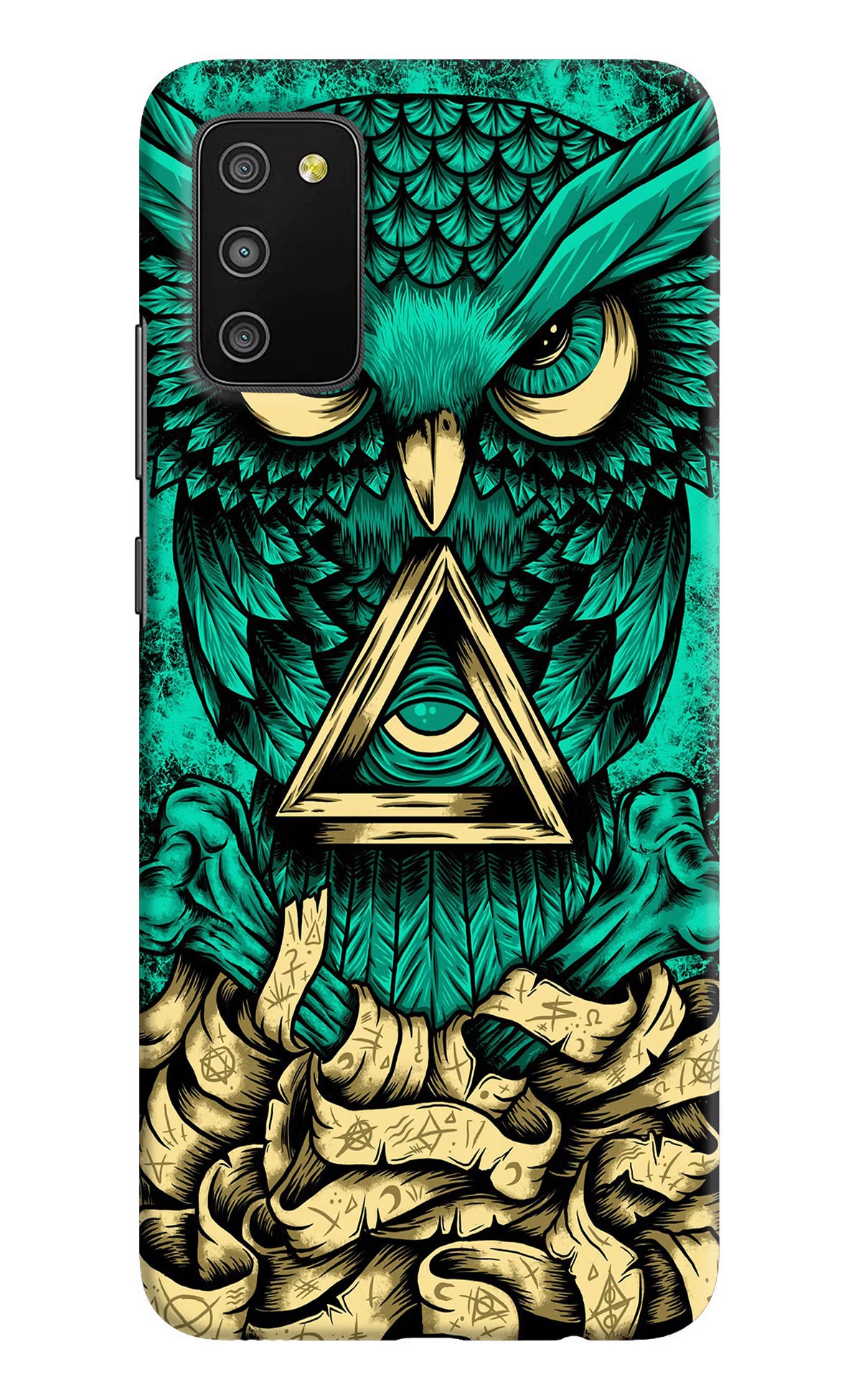 Green Owl Samsung M02s Hard Case Back Cover by Casekaro