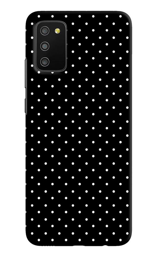 White Dots Samsung M02s Hard Case Back Cover by Casekaro