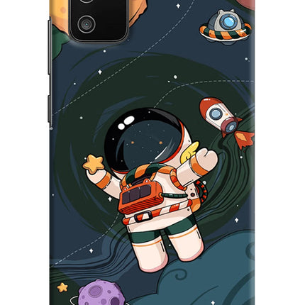 Cartoon Astronaut Samsung M02s Hard Case Back Cover by Casekaro
