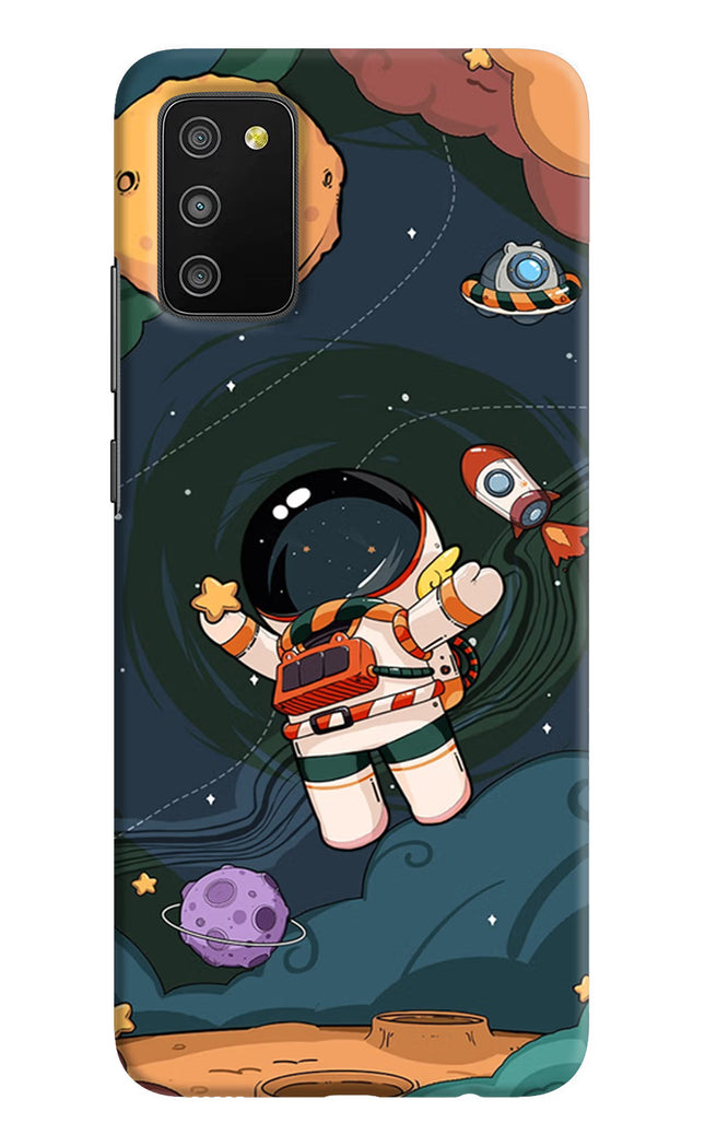 Cartoon Astronaut Samsung M02s Hard Case Back Cover by Casekaro