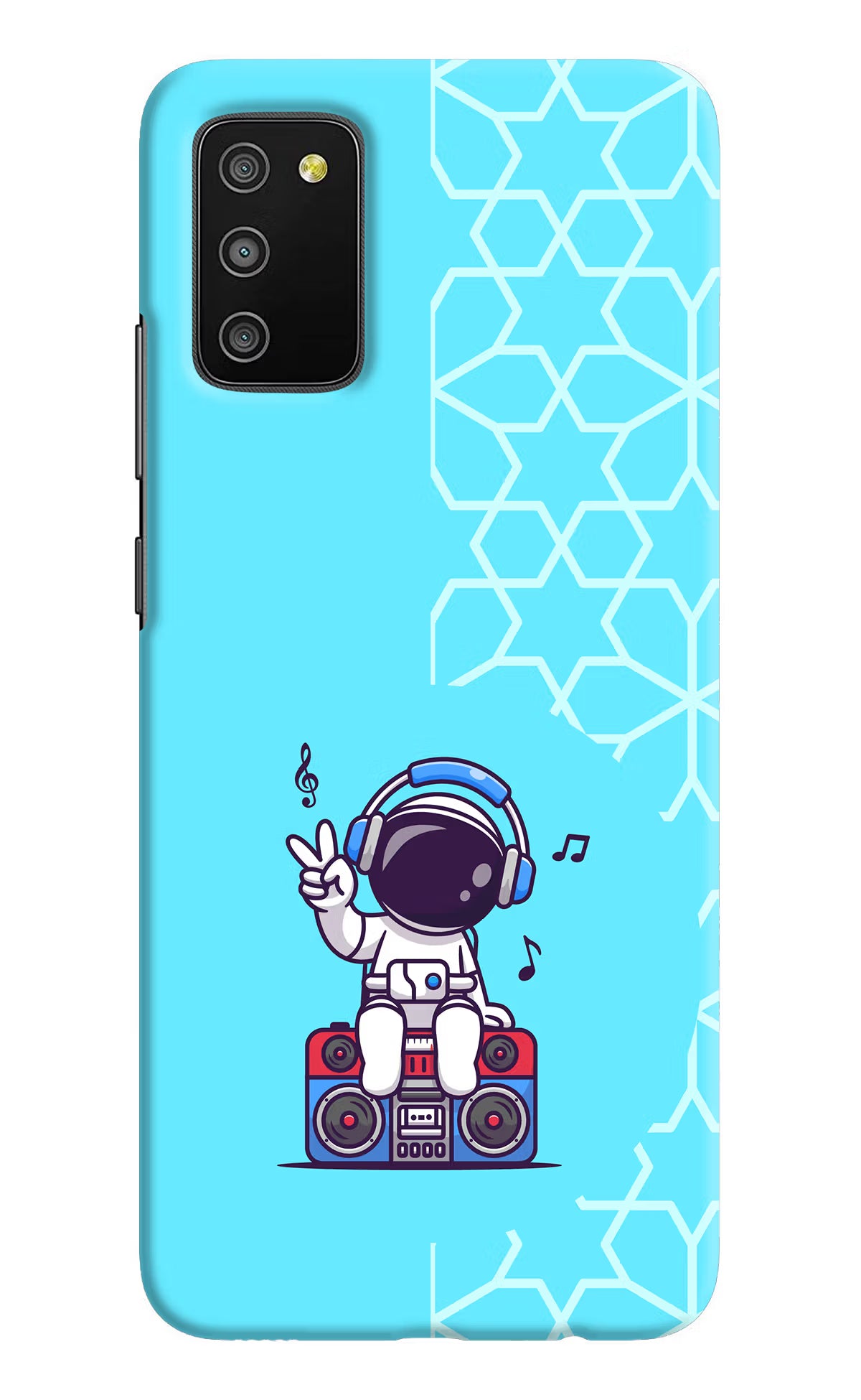 Cute Astronaut Chilling Samsung M02s Hard Case Back Cover by Casekaro