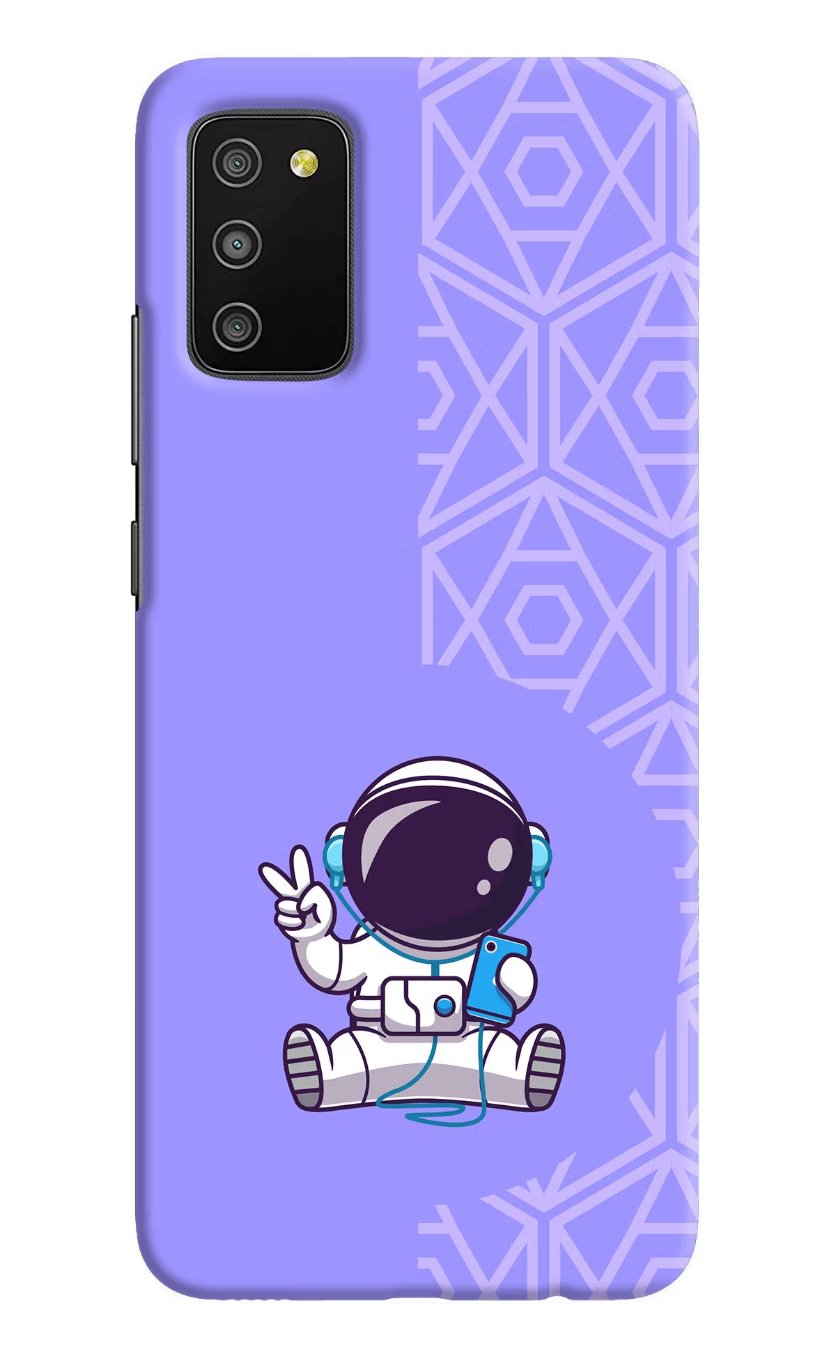 Cute Astronaut Chilling Samsung M02s Hard Case Back Cover by Casekaro