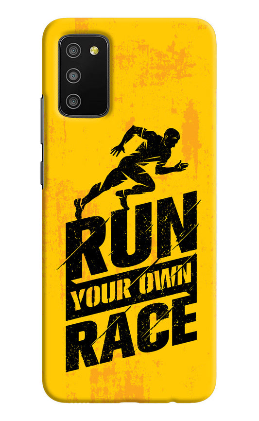Run Your Own Race Samsung M02s Hard Case Back Cover by Casekaro