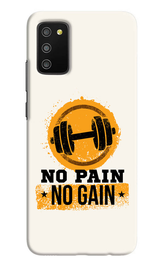 No Pain No Gain Samsung M02s Hard Case Back Cover by Casekaro
