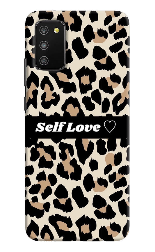 Leopard Print Self Love Samsung M02s Hard Case Back Cover by Casekaro