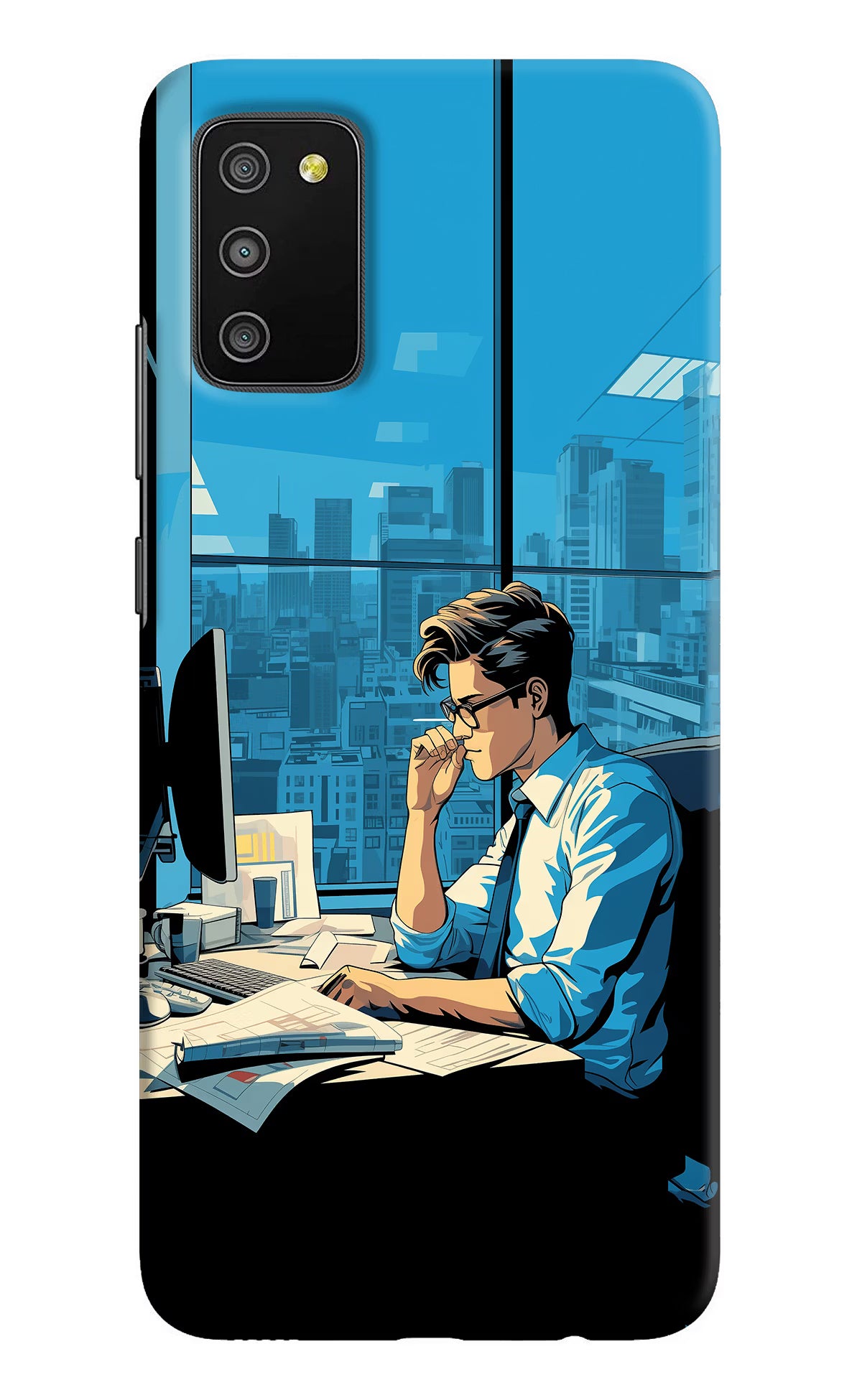 Focused Hustler (AI Generated) Samsung M02s Hard Case Back Cover by Casekaro