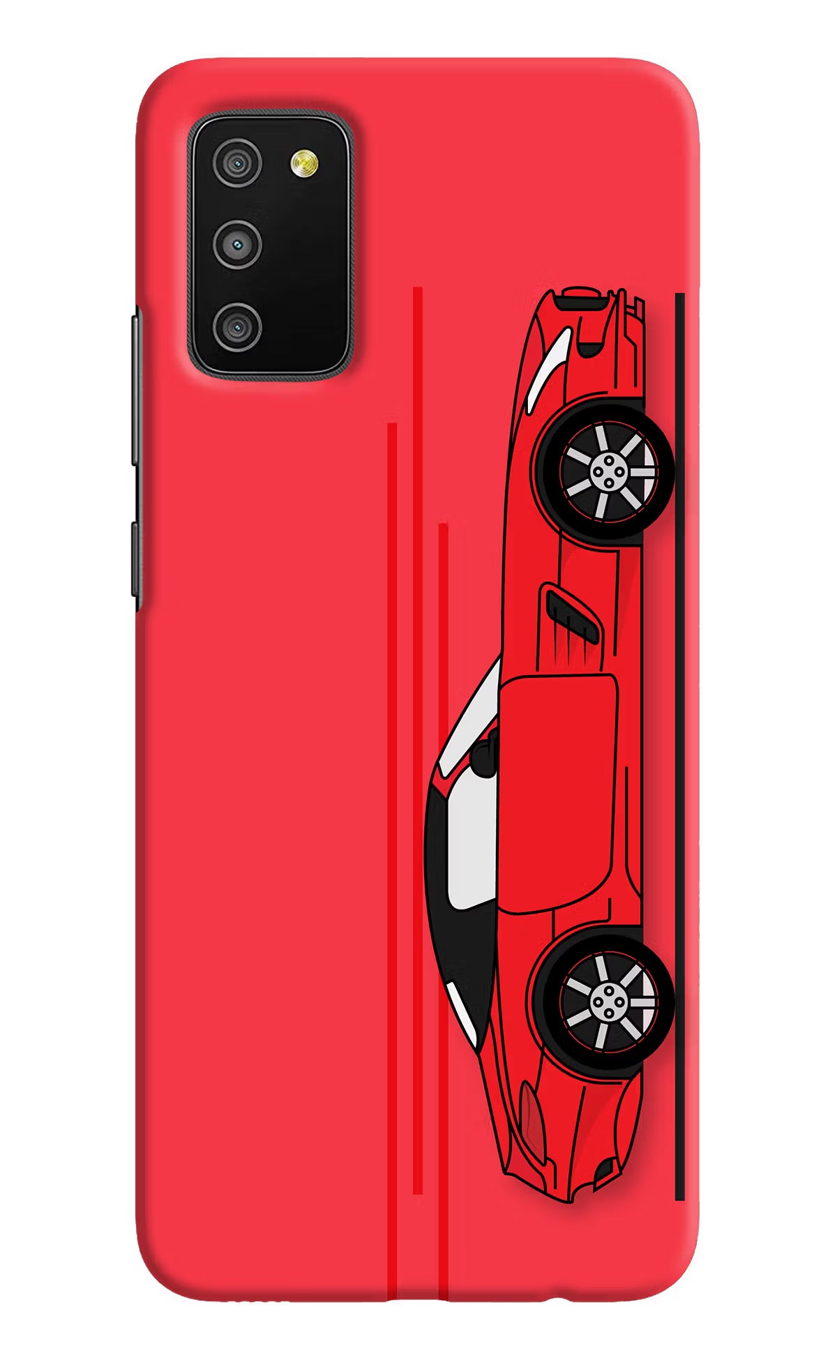 Red Velocity Samsung M02s Hard Case Back Cover by Casekaro