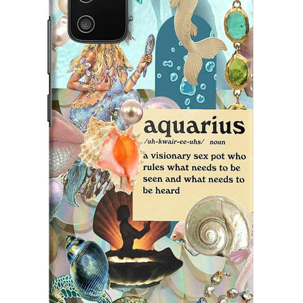 Aquarius Zodiac Samsung M02s Hard Case Back Cover by Casekaro