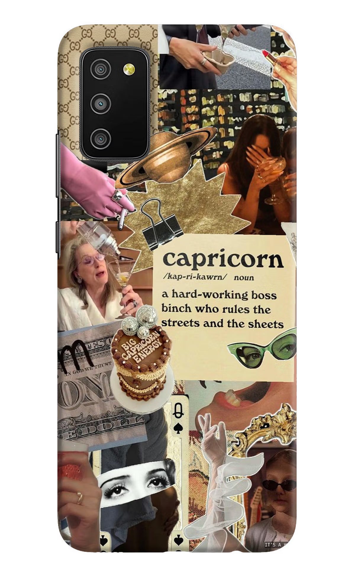Capricorn Zodiac Samsung M02s Hard Case Back Cover by Casekaro