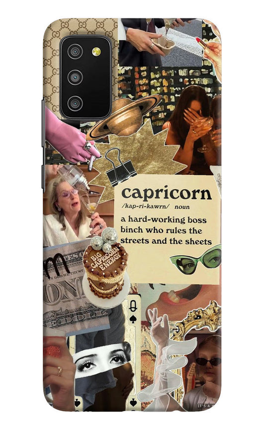 Capricorn Zodiac Samsung M02s Hard Case Back Cover by Casekaro